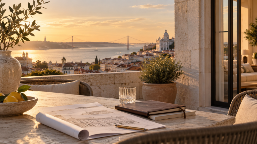 Vista de Lisboa associada ao investimento imobiliário e patrimonial em Portugal